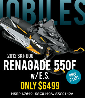 2012 SKI•DOO RENAGADE 550F w/E.S. only $5699 (MSRP $6299  SSC0140A, SSC0142A)